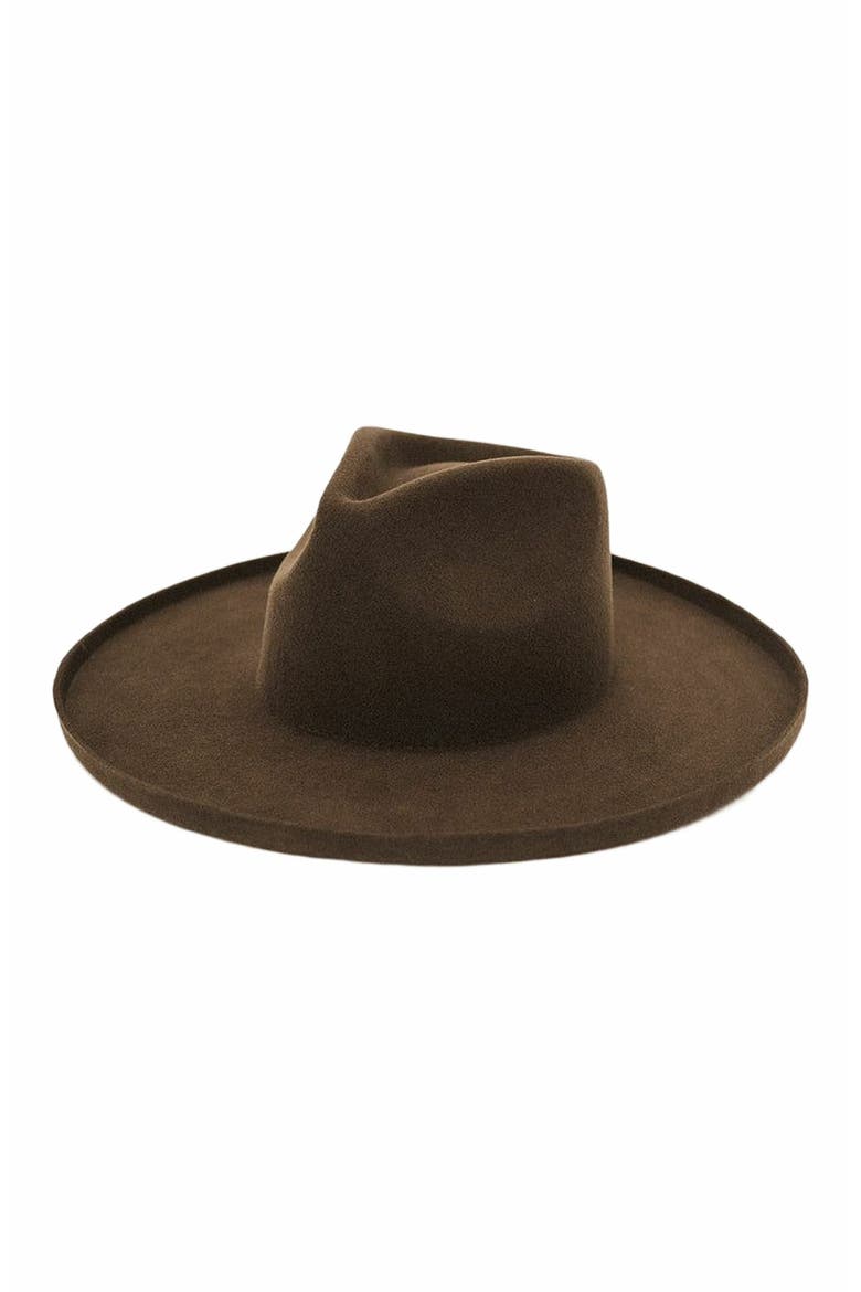 Five Points Wide Brim Fedora Hat, Alternate, color, Forest Green