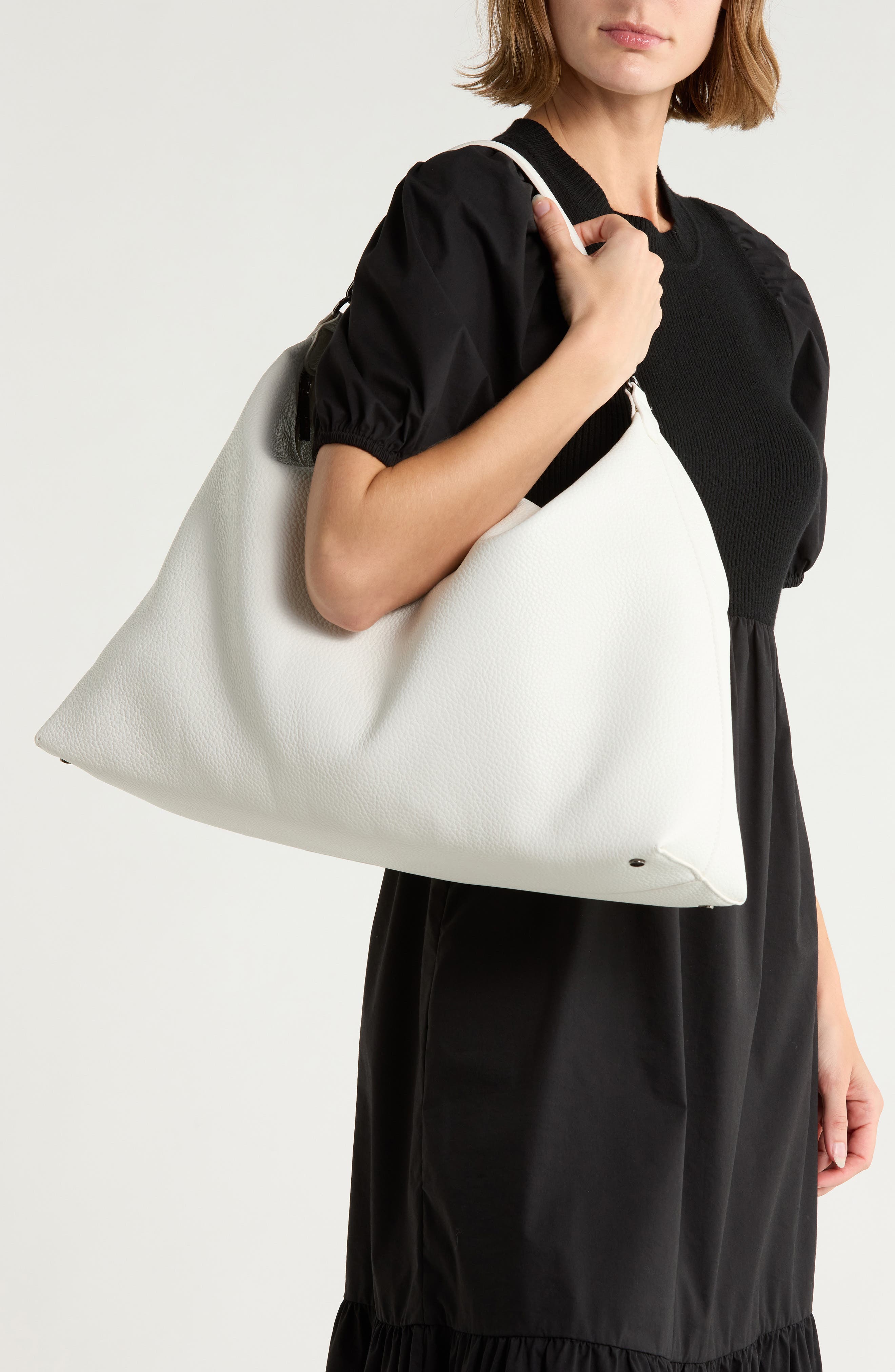 Faux Leather Hobo Bag, Alternate, color, POWDER