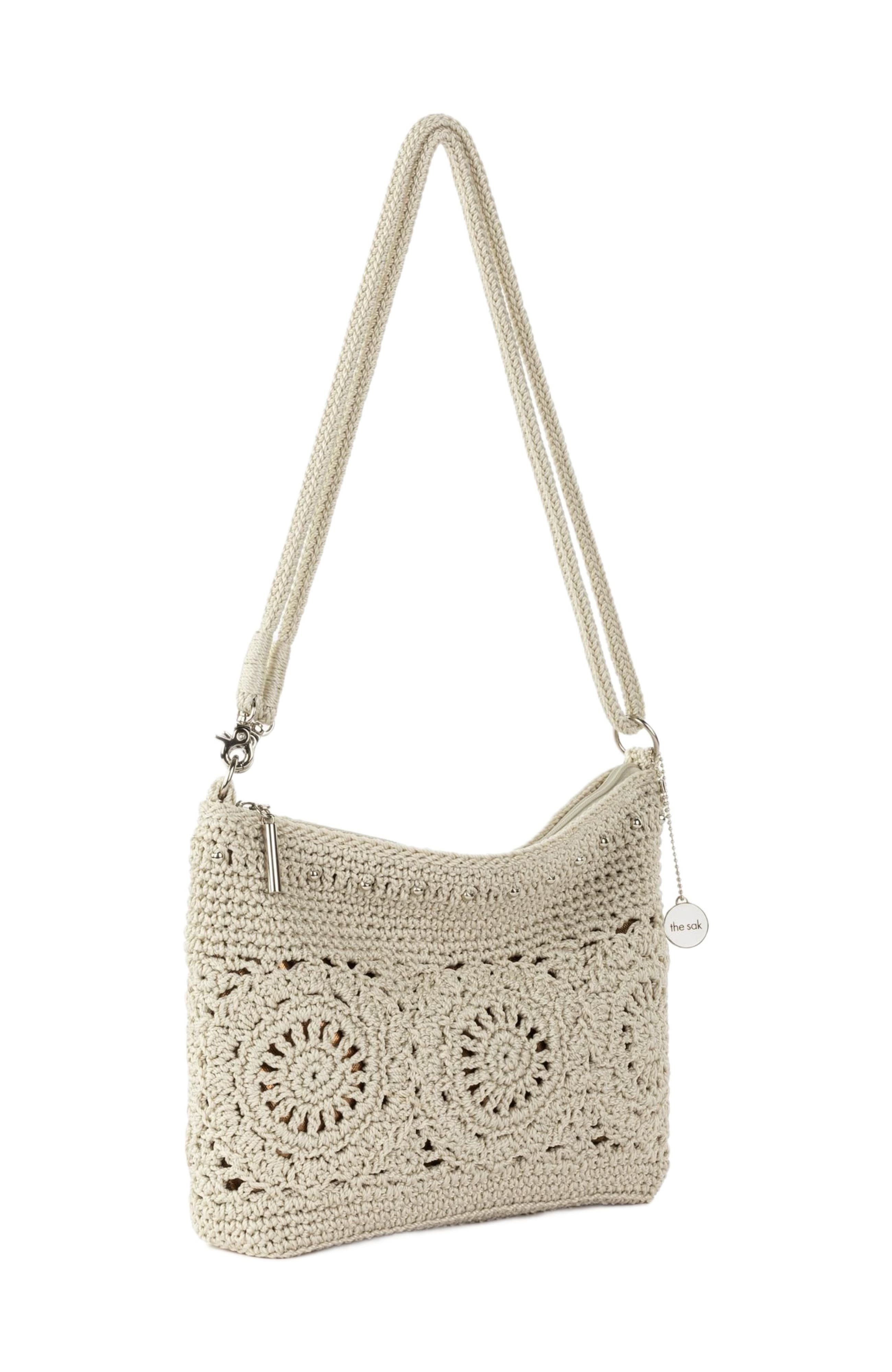 The Sak Lumi Covertible Crossbody Hand Crochet Bag, Alternate, color, Natural Medallion