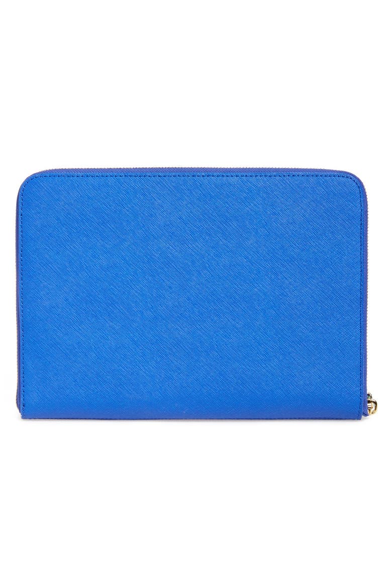 scalloped saffiano leather iPad Air sleeve, Alternate, color, ISLAND DEEP