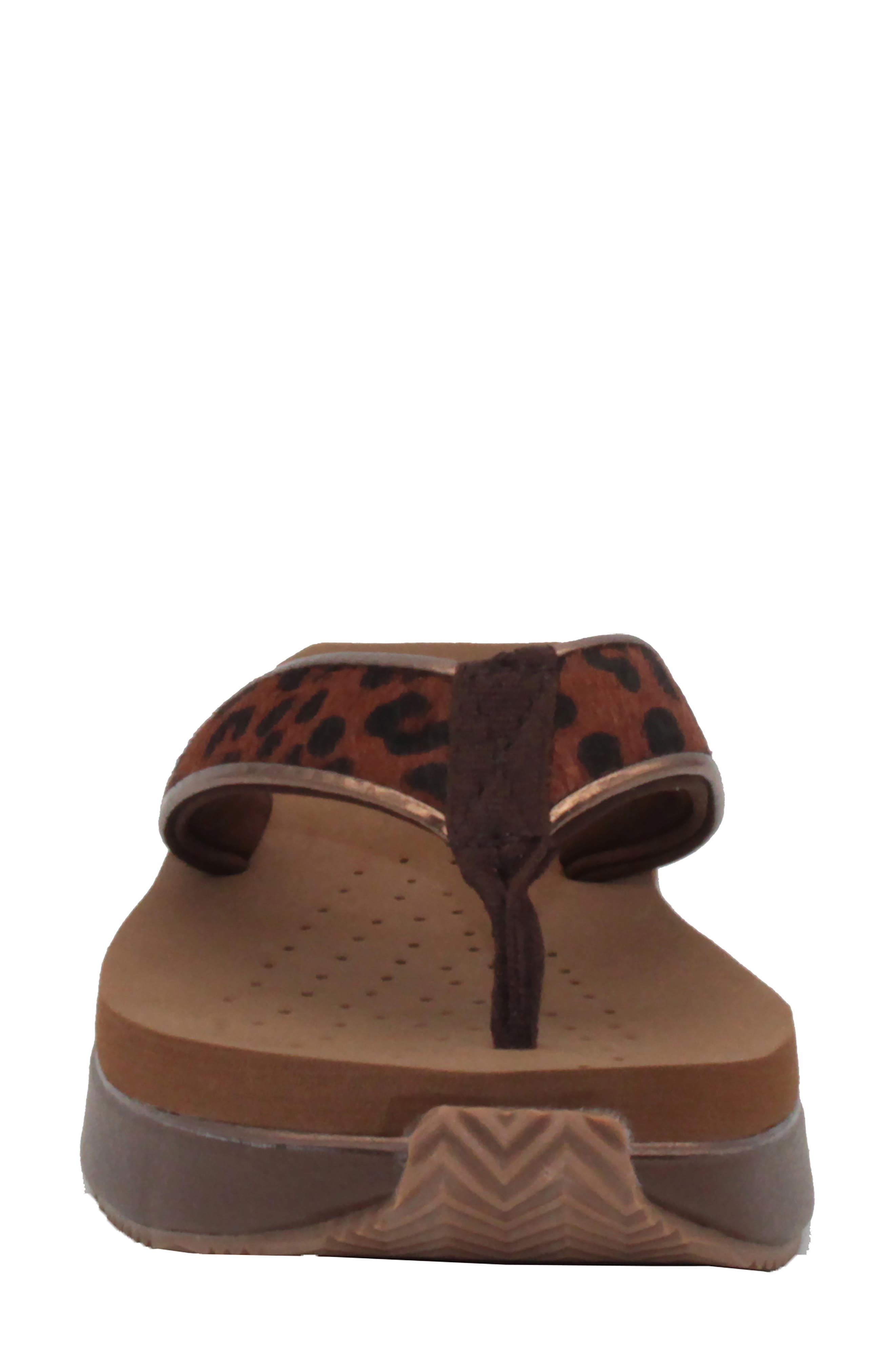 Neville Genuine Calf Hair Platform Flip Flop, Alternate, color, TAN LEOPARD CALF HAIR