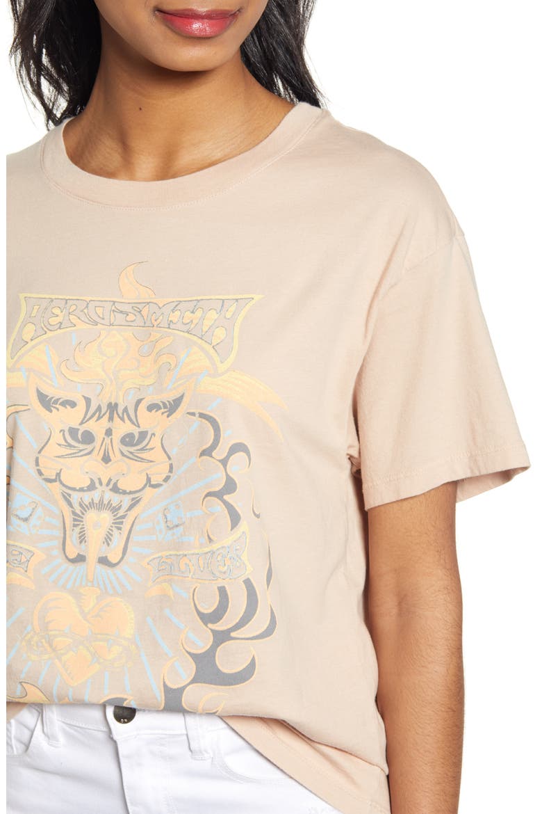 by Daydreamer Aerosmith Nine Lives Tee, Alternate, color, SAND