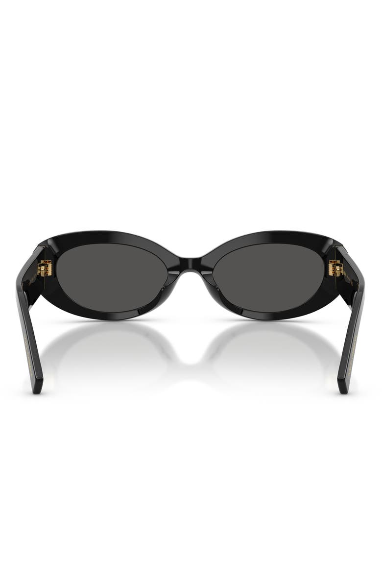 Dolce&Gabbana 53mm Oval Sunglasses, Alternate, color, Black / Dark Grey