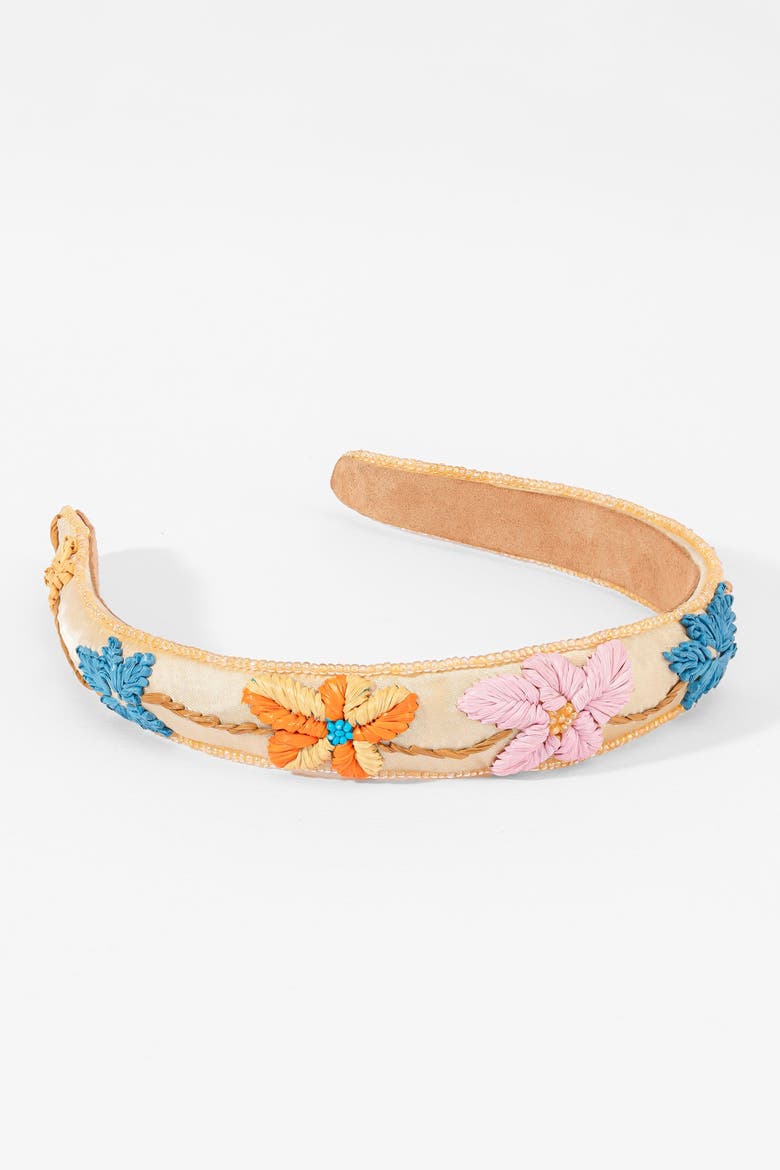 Palm Isle Floral Band, Alternate, color, Beige