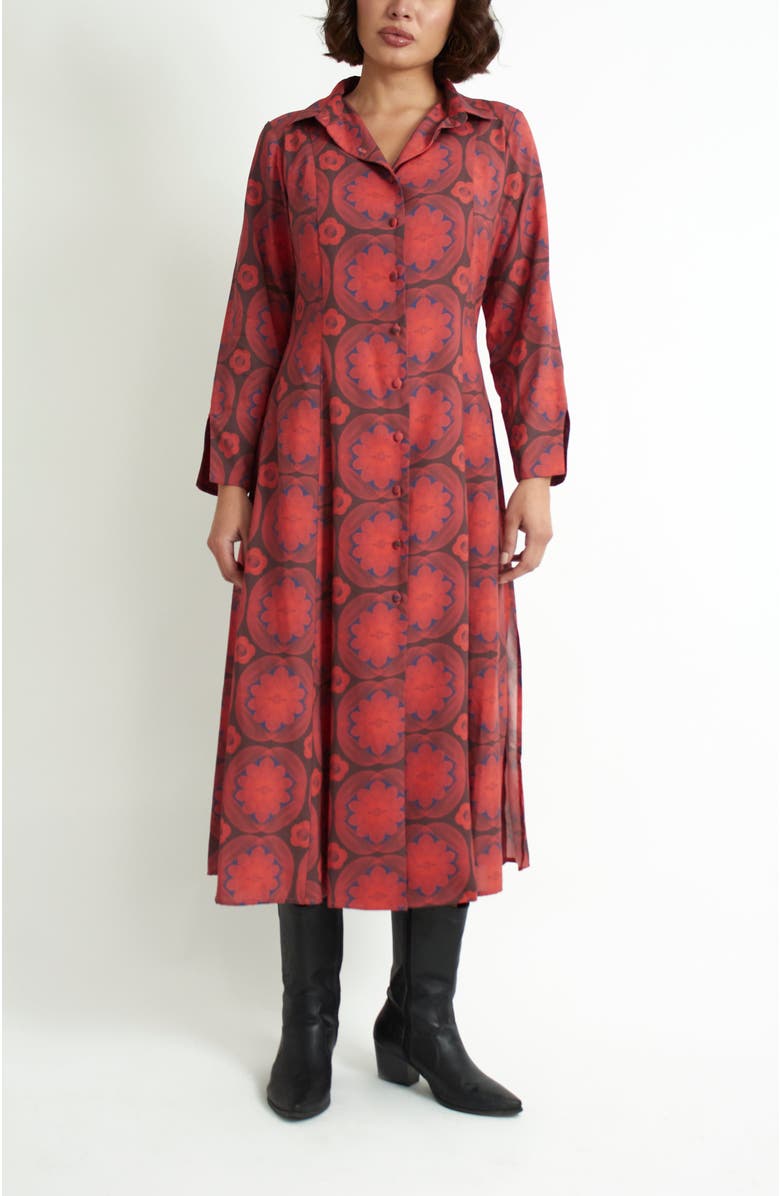 Florencia Davalos Voyage Dress, Alternate, color, Red Tile Flower