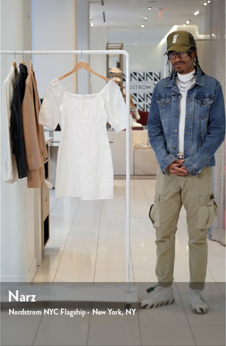 Broderie Anglaise Puff Sleeve Cotton Dress, sales video thumbnail