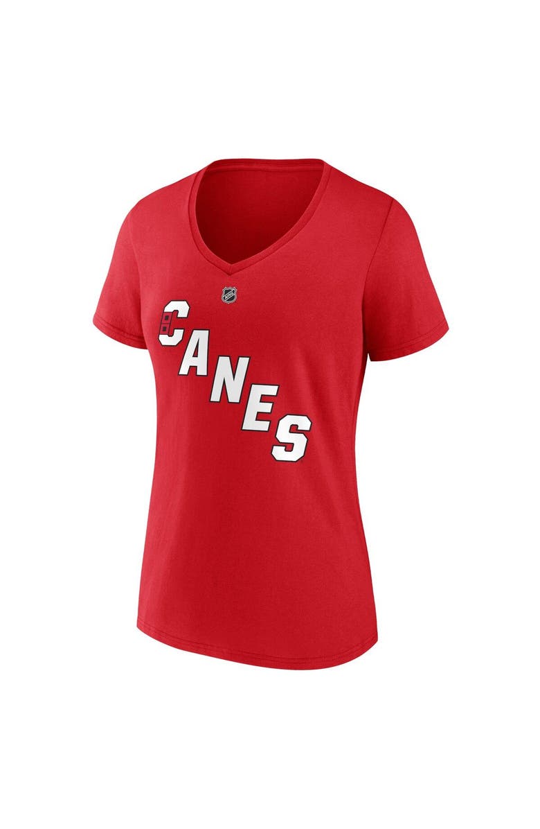 FANATICS Women's Fanatics Branded Sebastian Aho Red Carolina Hurricanes Special Edition 2.0 Name & Number V-Neck T-Shirt, Alternate, color, Red