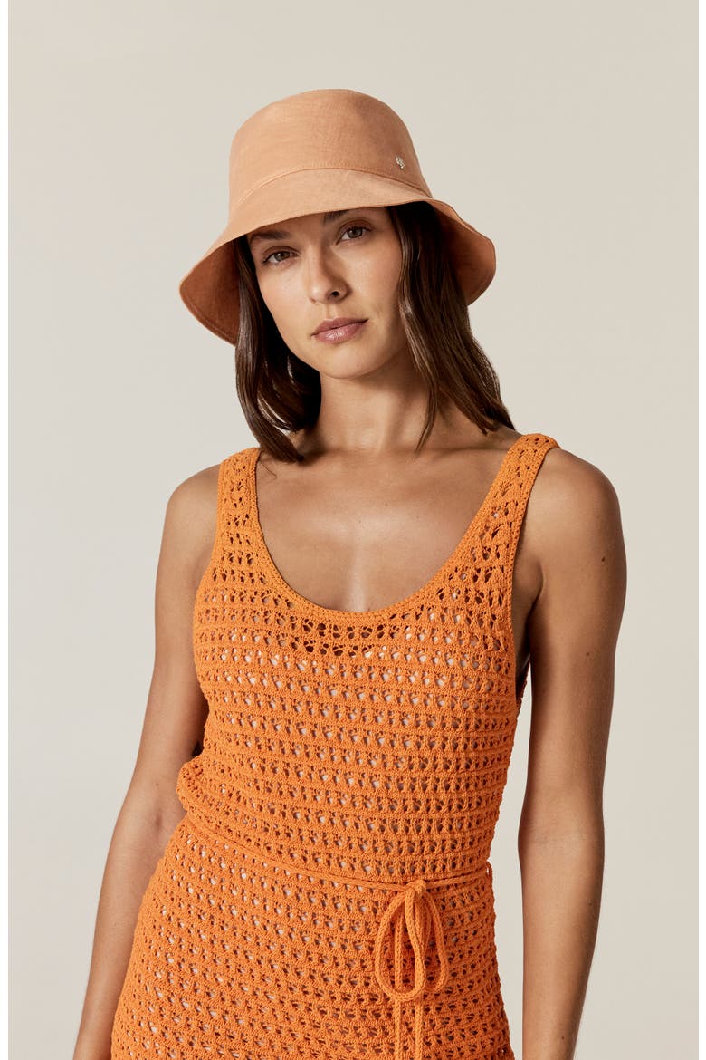 Delta Linen Bucket Hat, Alternate, color, SALMON