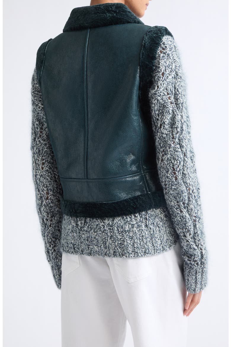 Genuine Shearling Vest, Alternate, color, 178 DARK JADE