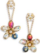 EYE CANDY LOS ANGELES Justine Cubic Zirconia & Faux Pearl Flower Drop Earrings