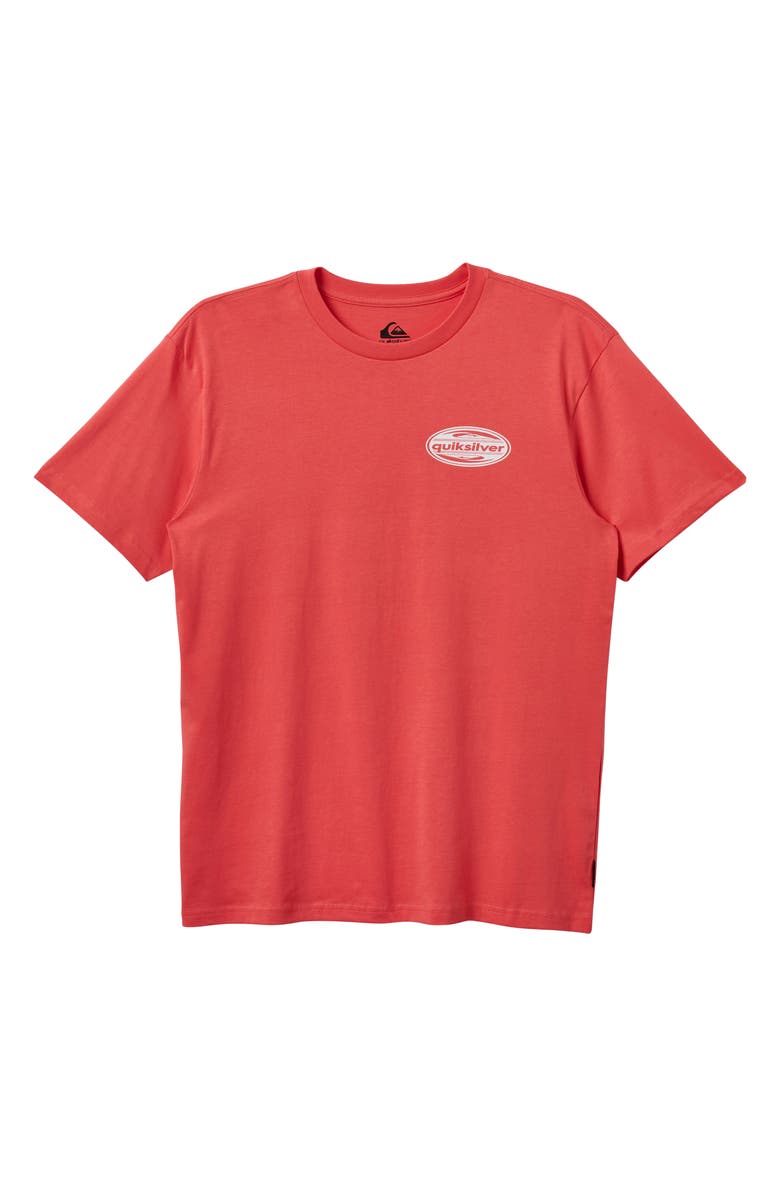 Quiksilver Boarding Cotton Graphic T-Shirt, Main, color, Coral