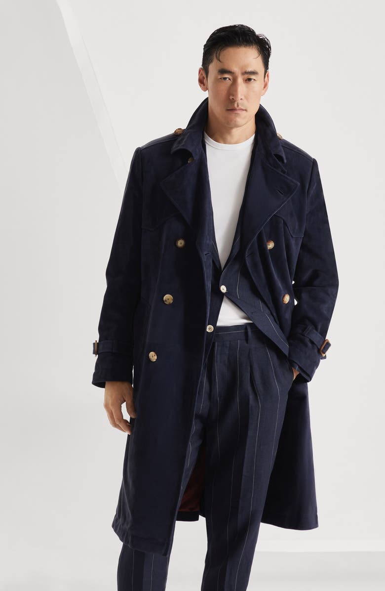 Brunello Cucinelli Suede trench coat, Alternate, color, 