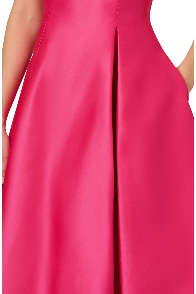 Sleeveless Mikado Fit & Flare Midi Dress, Alternate, color, ELECTRIC PINK