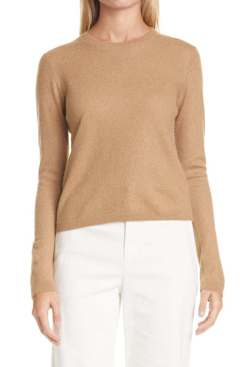 Camuto Cashmere Crewneck Sweater, Main, color, LT BRONZE