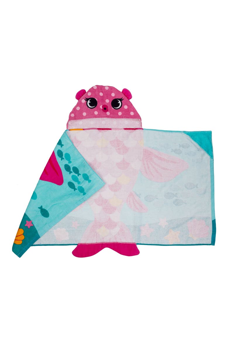 Beach Tote, Hooded Towel & Toys, Alternate, color, PINK FISH