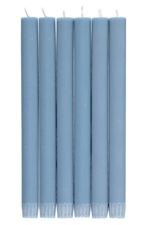 Set of 6 Blue Pompadour Candles