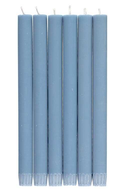 British Colour Standard Set Of 6 Blue Pompadour Candles In Blue