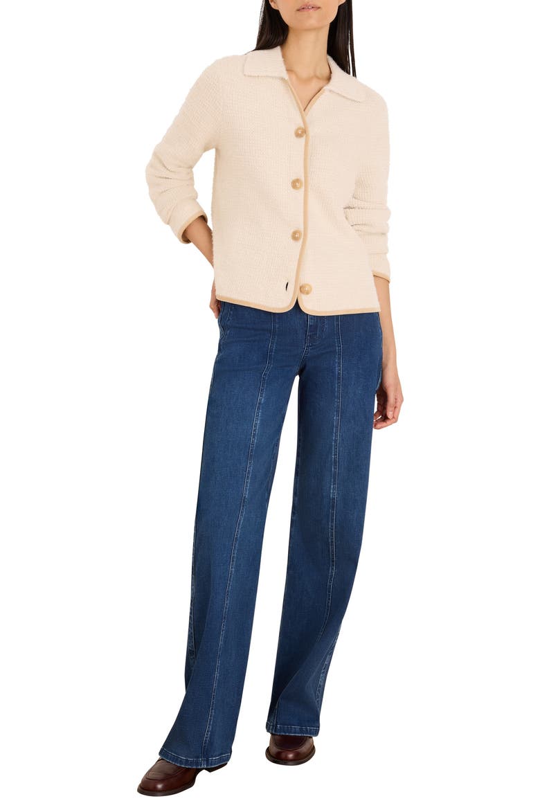 Velvet Cord Knit Jacket, Alternate, color, PALE SISAL