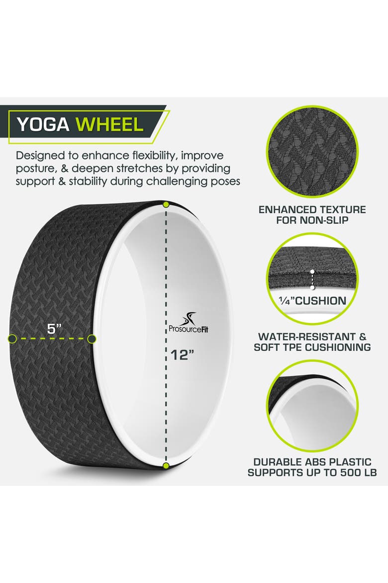 Yoga Wheel, Alternate, color, Black/White