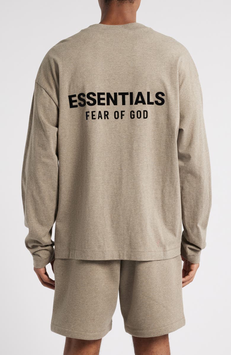 Fear of God Essentials Classic Fit Long Sleeve Logo T-Shirt, Alternate, color, Homestead Heather