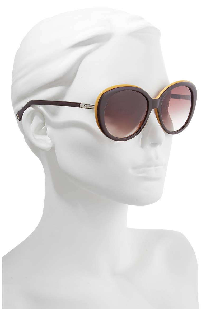 57mm Gradient Oval Sunglasses, Alternate, color, WINE/ OCHRE