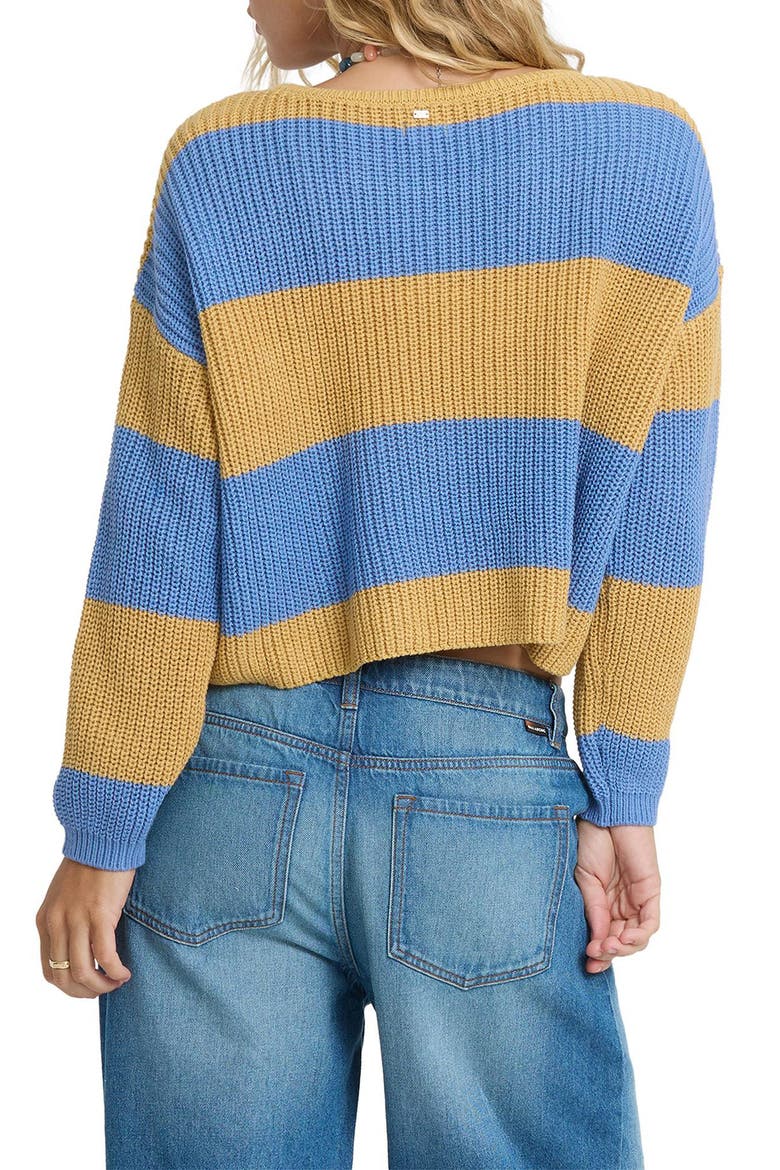 Stripe Marled Crop Sweater, Alternate, color, CURRY