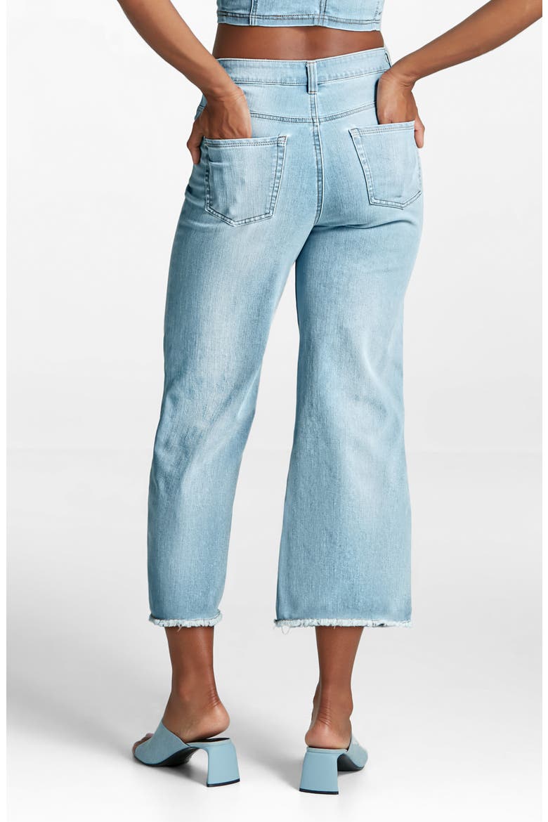 Dia Raw Hem Crop Wide Leg Jeans, Alternate, color, WASHED INDIGO