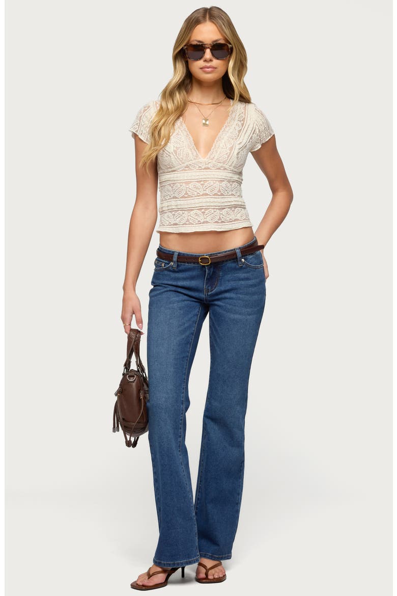Vania Low Rise Bootcut Jeans, Alternate, color, BLUE