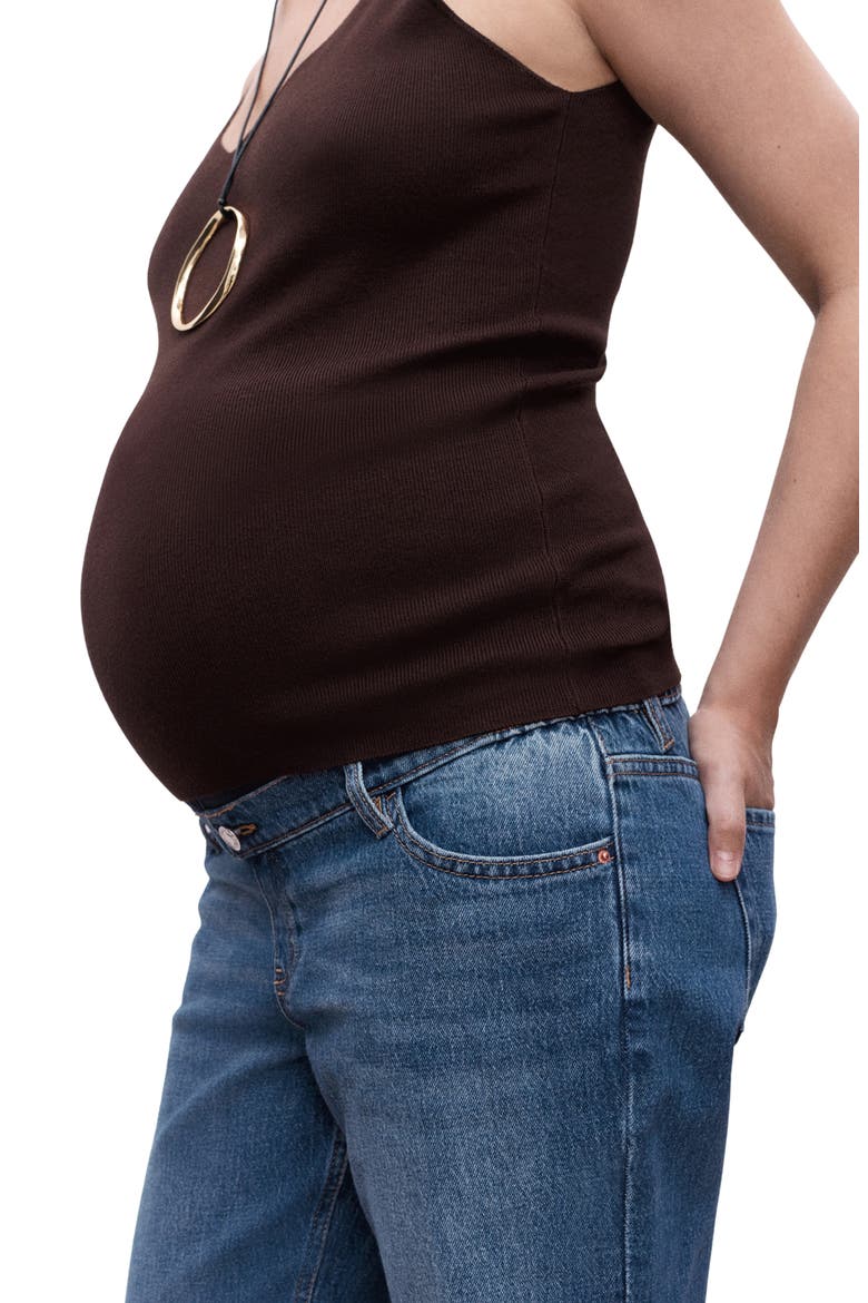 Over the Bump Ankle Straight Leg Maternity Jeans, Alternate, color, DARK BLUE