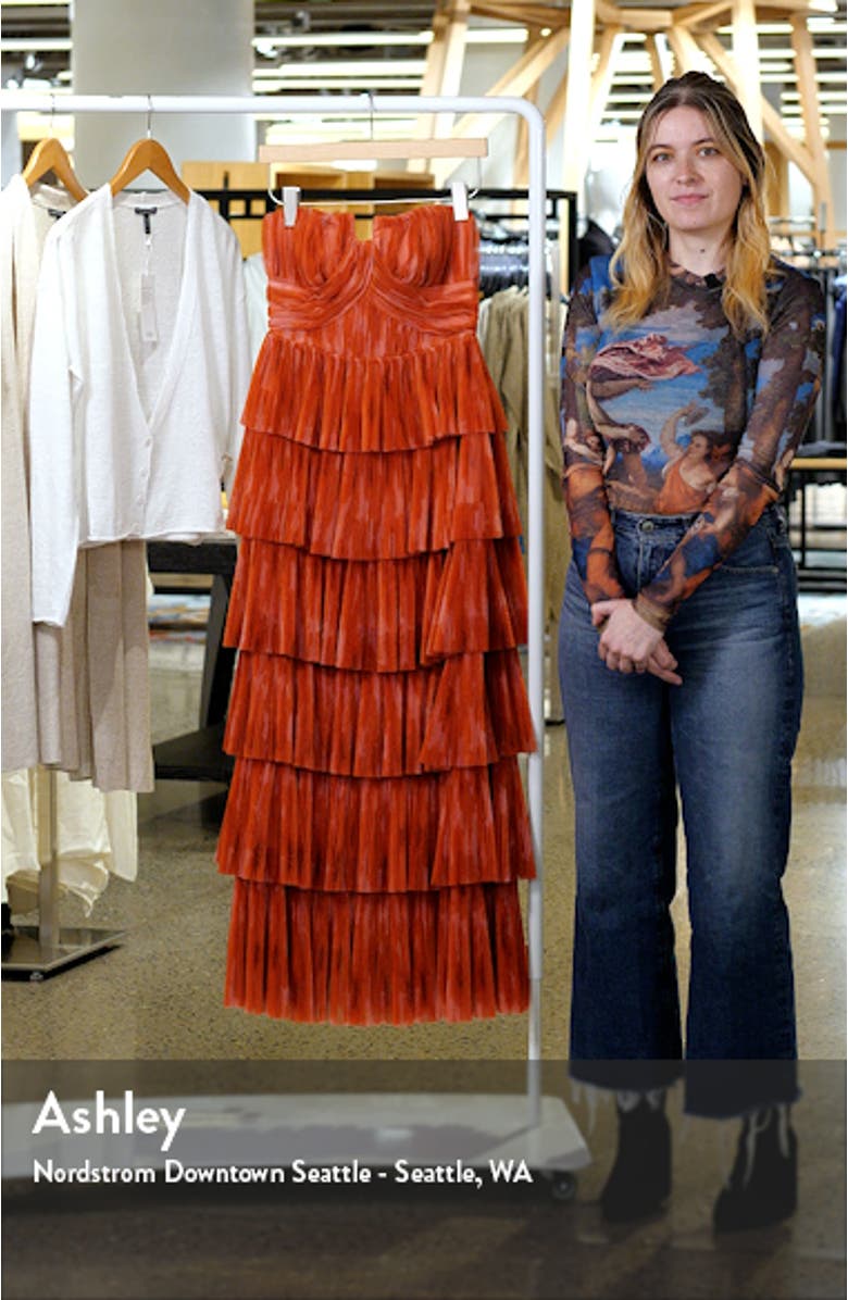 Simi Plissé Ruffle Strapless Gown, sales video thumbnail