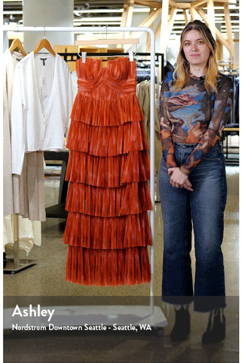 Simi Plissé Ruffle Strapless Gown video