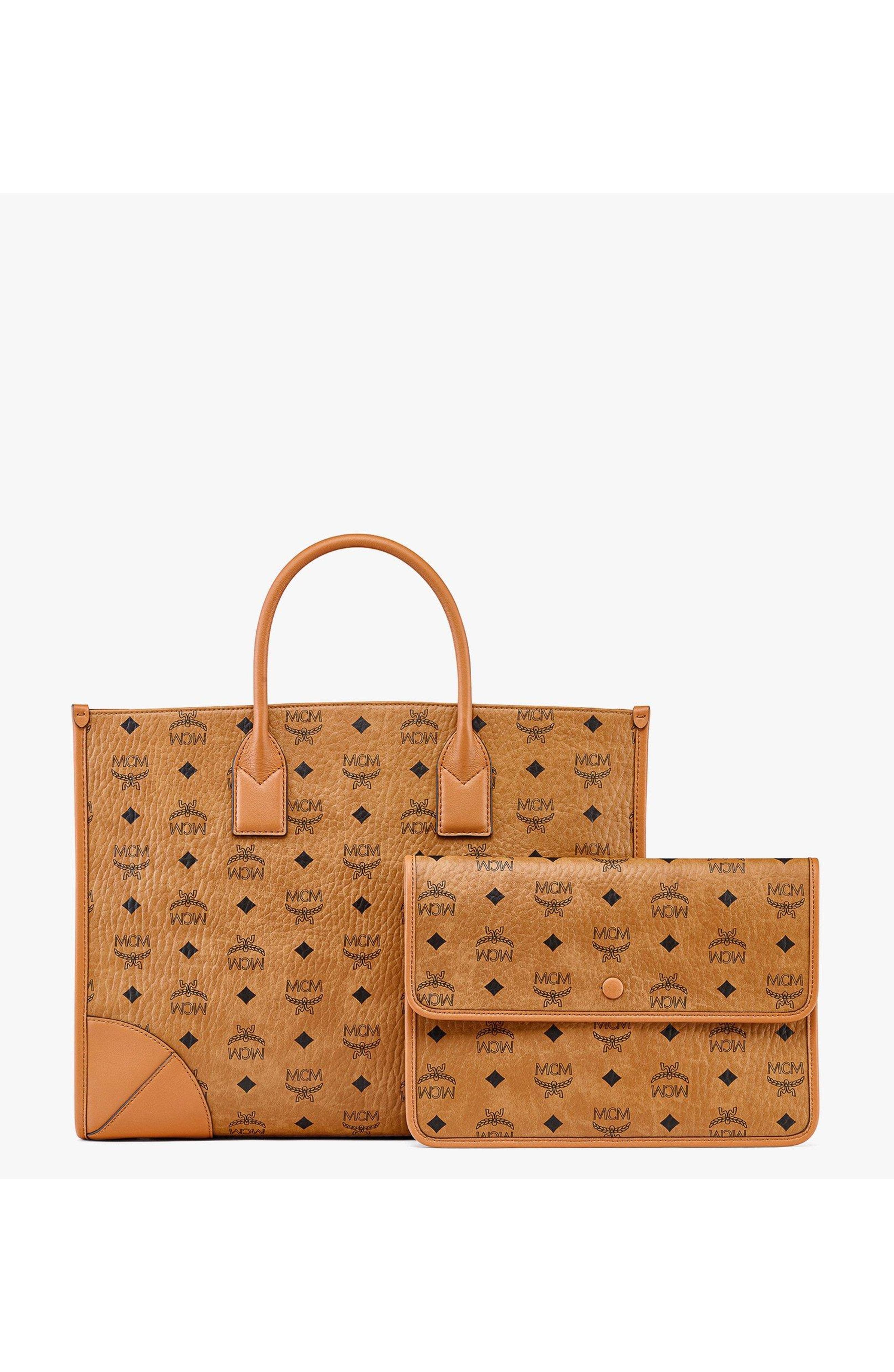 MCM München Tote in Visetos, Alternate, color, Cognac