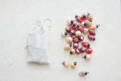Embossed Mercury Glass Ornament Set