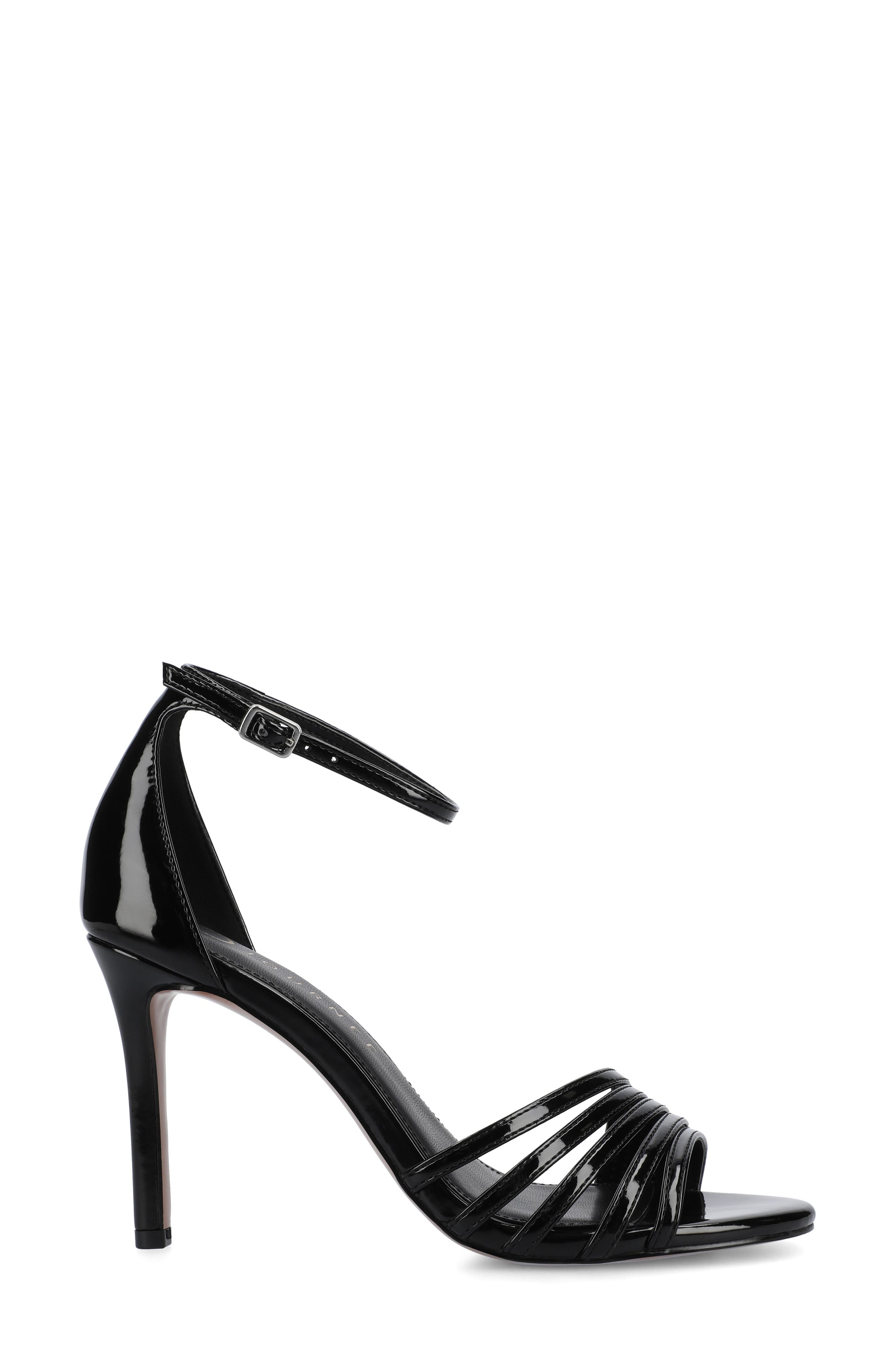 Journee Collection Felicity Ankle Strap Stiletto Sandal, Alternate, color, Black Patent