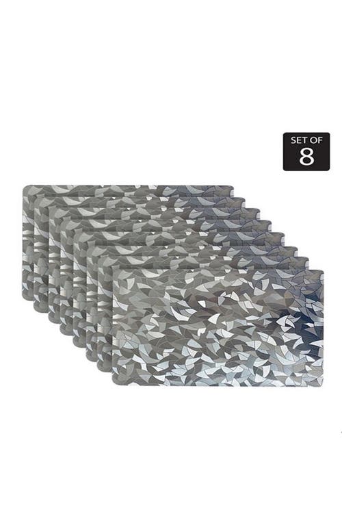 Dainty Home Mirrored Set Of 8 Placemats In Gray