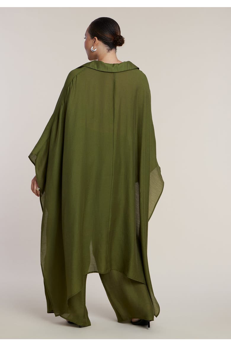 Semi Sheer Kaftan Top, Alternate, color, FOREST MOSS