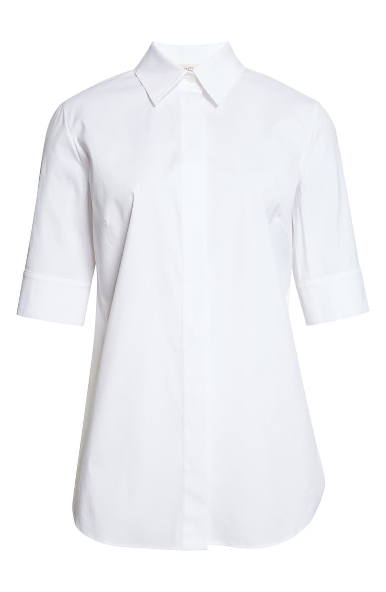 Lafayette 148 New York Elbow Sleeve Button-Up Shirt, Alternate, color,