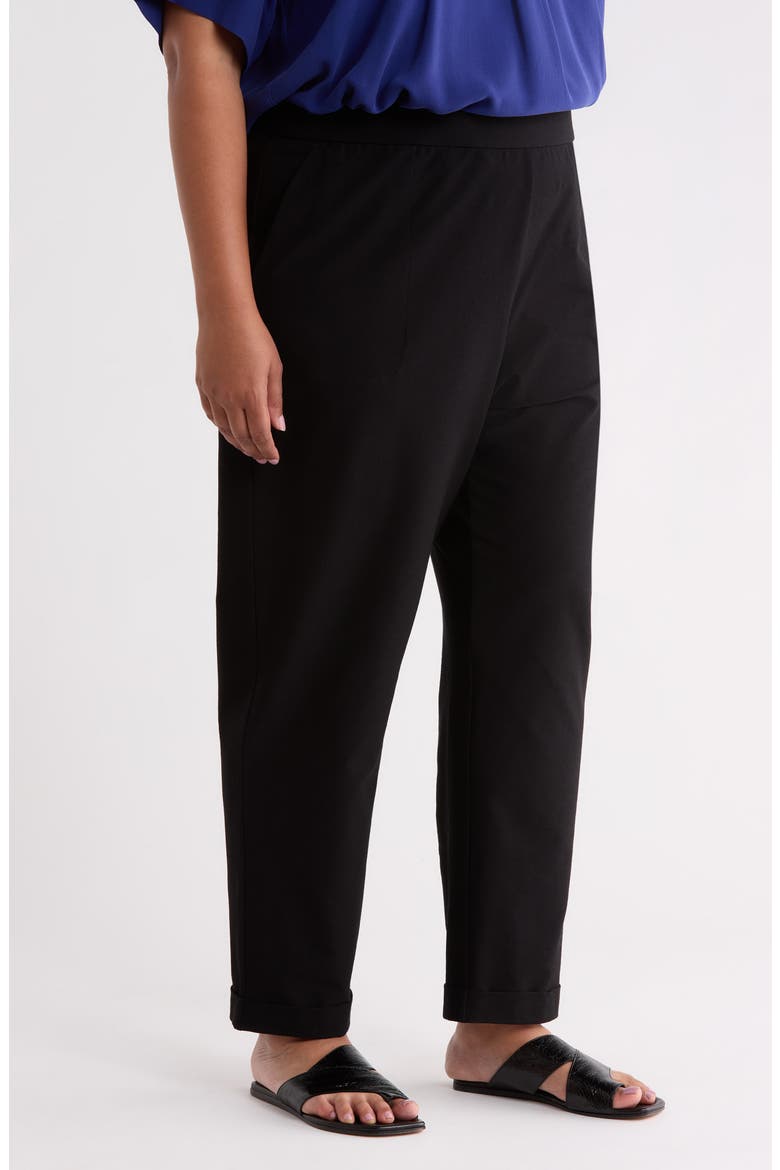 Cuffed Tapered Ankle Pants, Alternate, color, BLACK