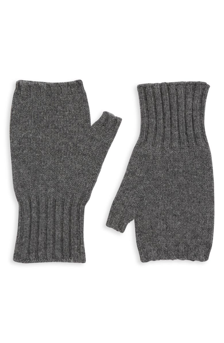Vince Cashmere Fingerless Handwarmers, Main, color, Dark Charcoal