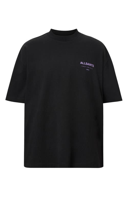 Allsaints Underground Oversize Graphic T-shirt In Black