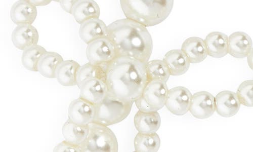 Bp. Faux Pearl Bow Phone Wrist Strap Charm In White