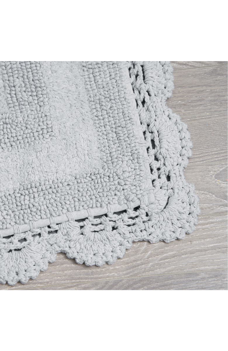 Laura Ashley Reversible Crochet Cotton 2-Piece Bath Mat Set, Alternate, color,