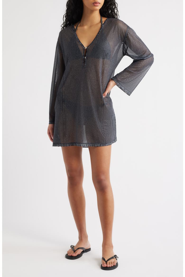 mesh dress cover Gottex Women's Pretty Mesh Wrap Dress Cover-Up - Black