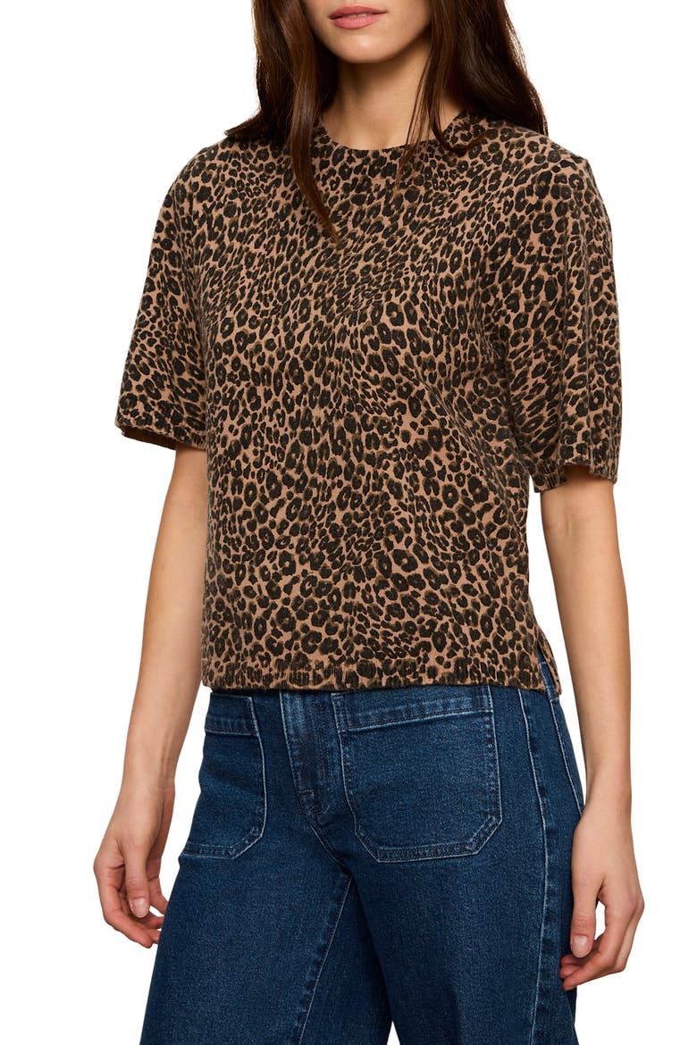 Perfect Tipped Short Sleeve Sweater, Alternate, color, LE CAT BROWN