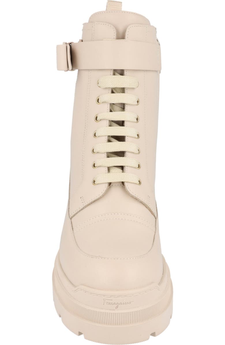 FERRAGAMO Lober Leather Hiker Boot, Alternate, color, Off White