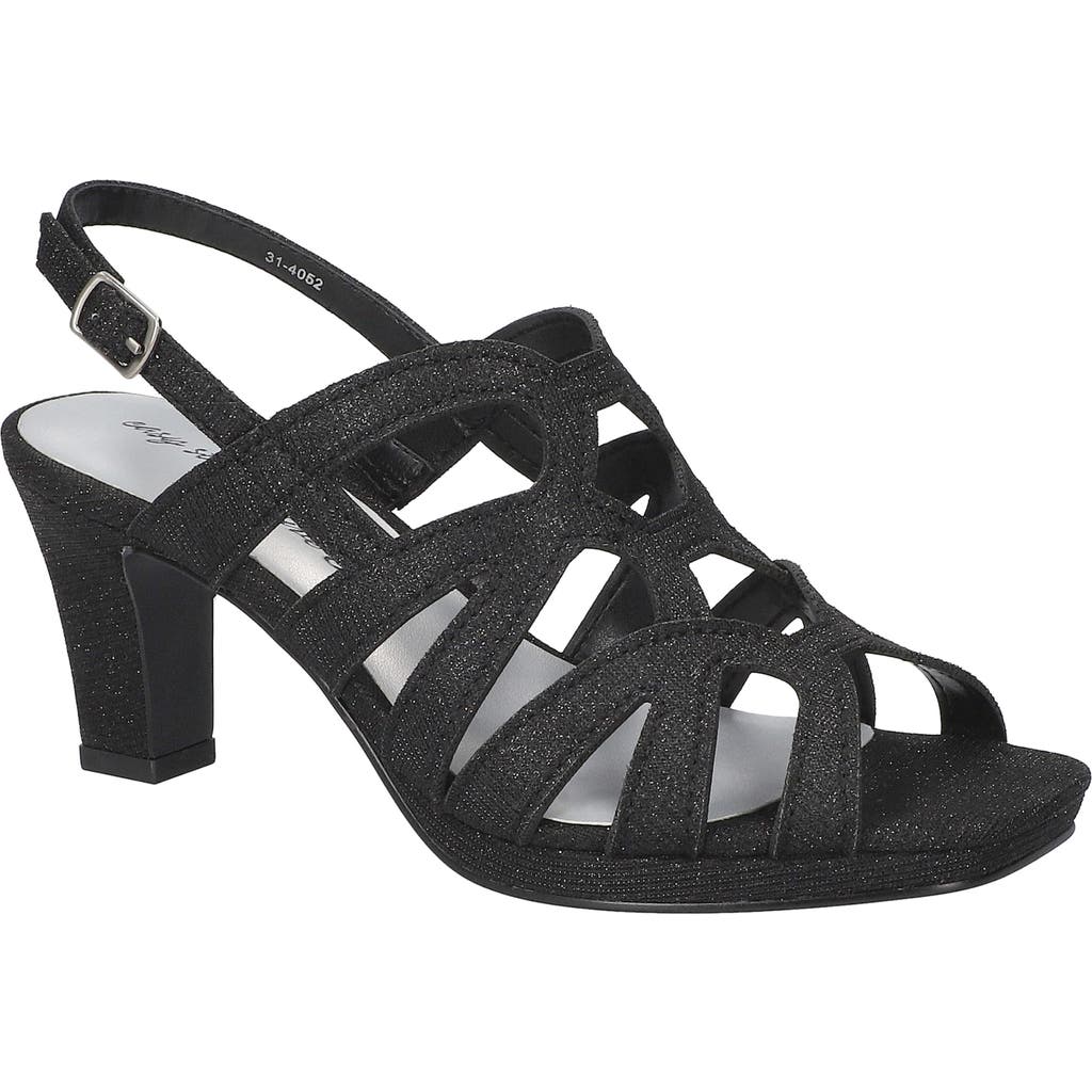 Easy Street Jetty Slingback Sandal In Black Glitter
