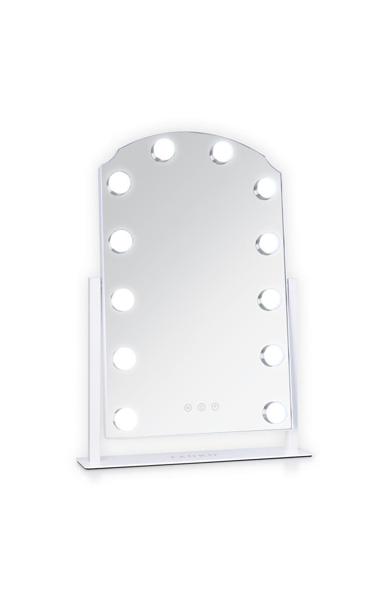 Zadro Scalloped Edge Hollywood LED Vanity Mirror, Main, color, White