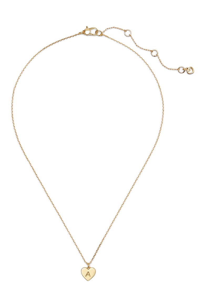 initial heart pendant necklace, Alternate, color, GOLD - A