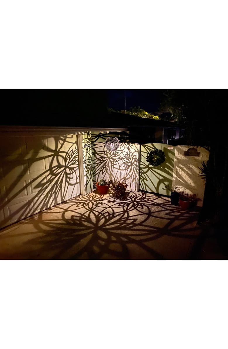 GlowTheory 18" Solar Lotus Light Black Outdoor Hanging Décor, Alternate, color, Multicolored