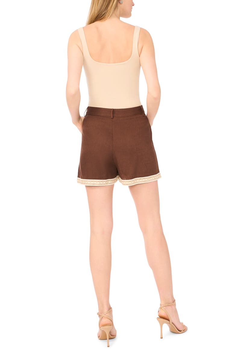Beaded Hem Shorts, Alternate, color, SHAVED CHOCOLATE